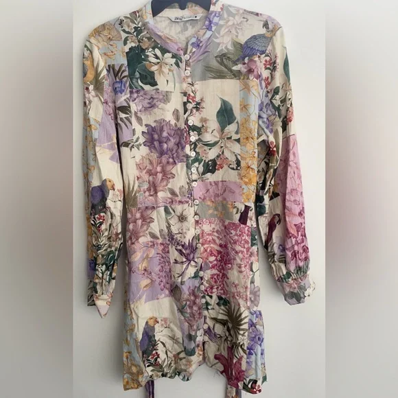 ZARA tropical print mini dress - Picture 4 of 6